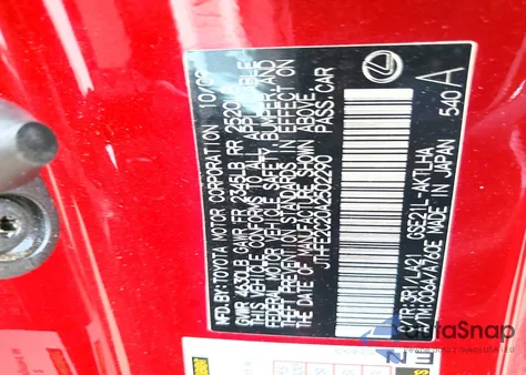 2010 Lexus Is 350 из США, поврежденный, VIN JTHFE2C20A2502290